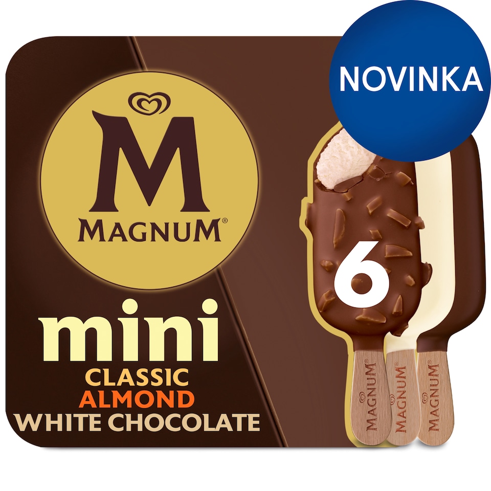 obrázok 1 z Magnum Mini Classic/Almond/White Chocolate zmrzlina 6 x 55 ml