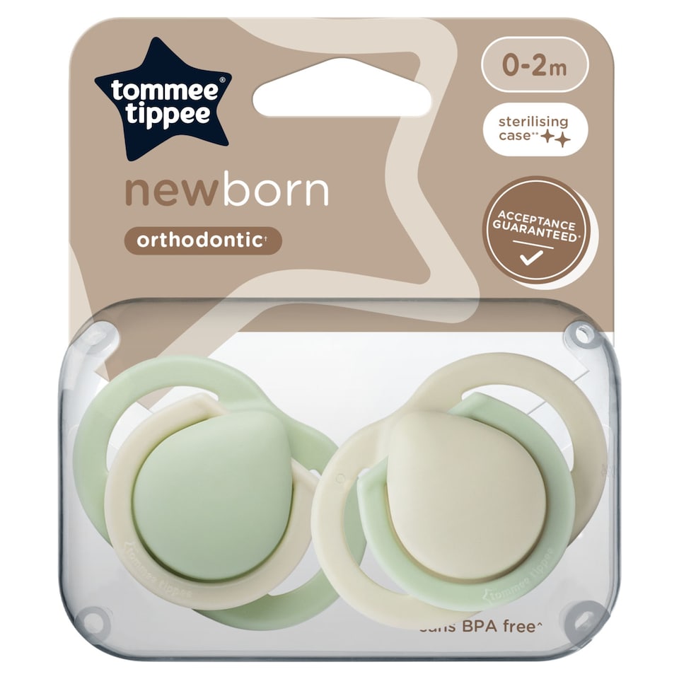 image 1 of Tommee Tippee Newborn Soothers, 0-2 months, Pack of 2