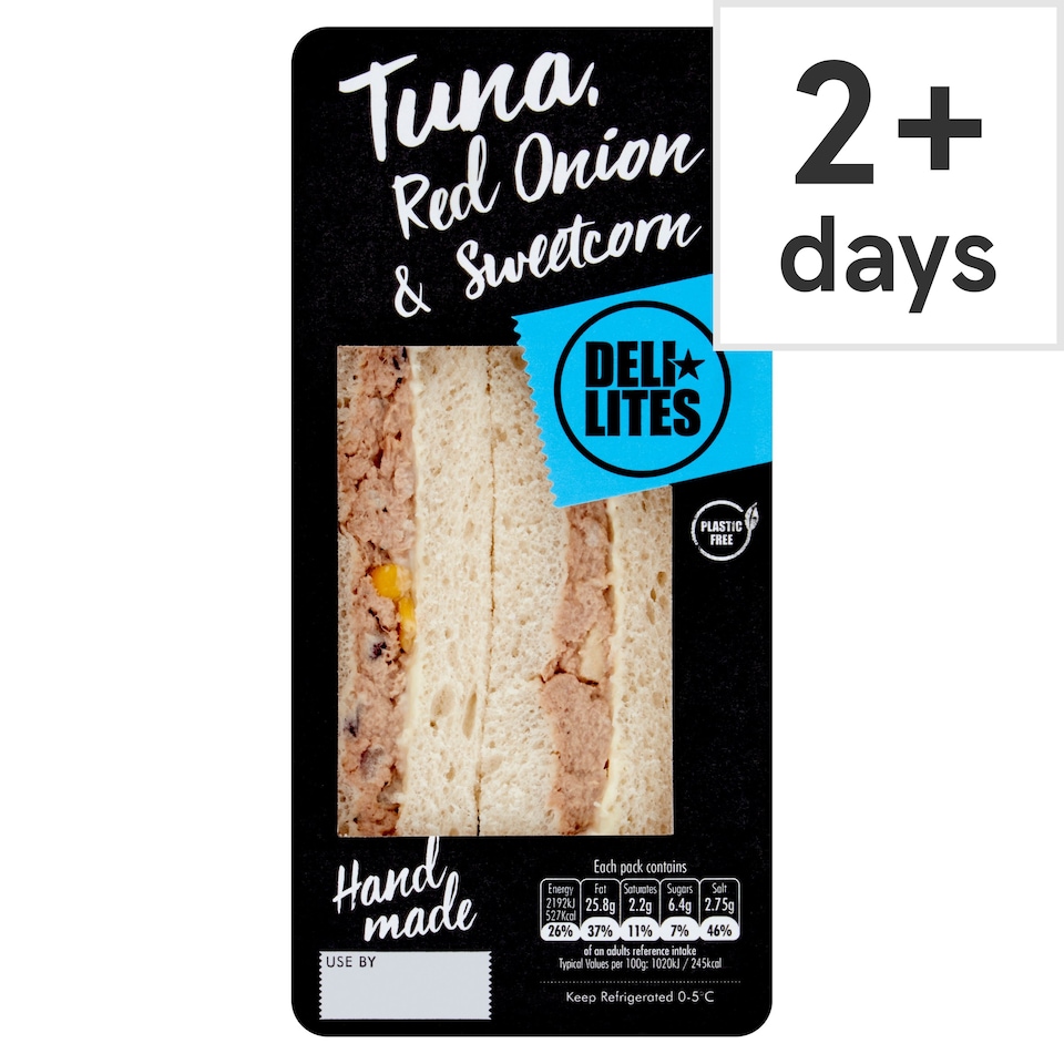 Deli Lites Tuna, Red Onion & Sweetcorn Deepfill Sandwich 209g Tesco