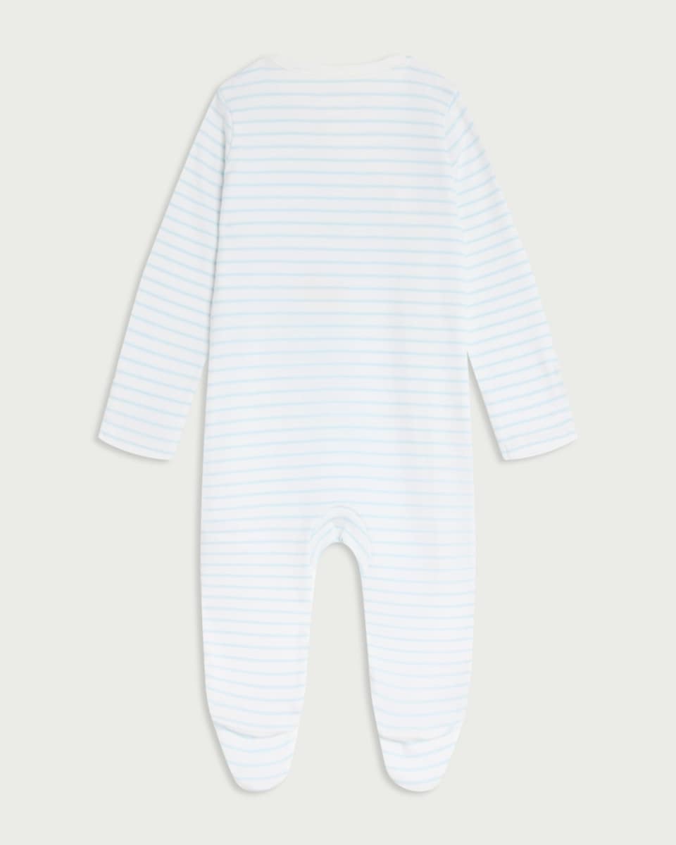 image 1 of F&F Baby Pure Cotton I Love Daddy Long Sleeved Sleepsuit in White