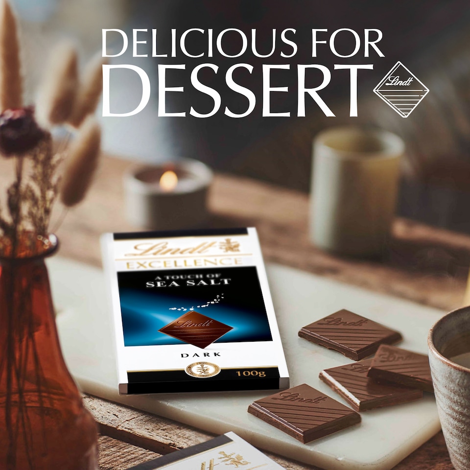 image 1 of Lindt Excellence Dark Chocolate - A Touch of Sea Salt 100g