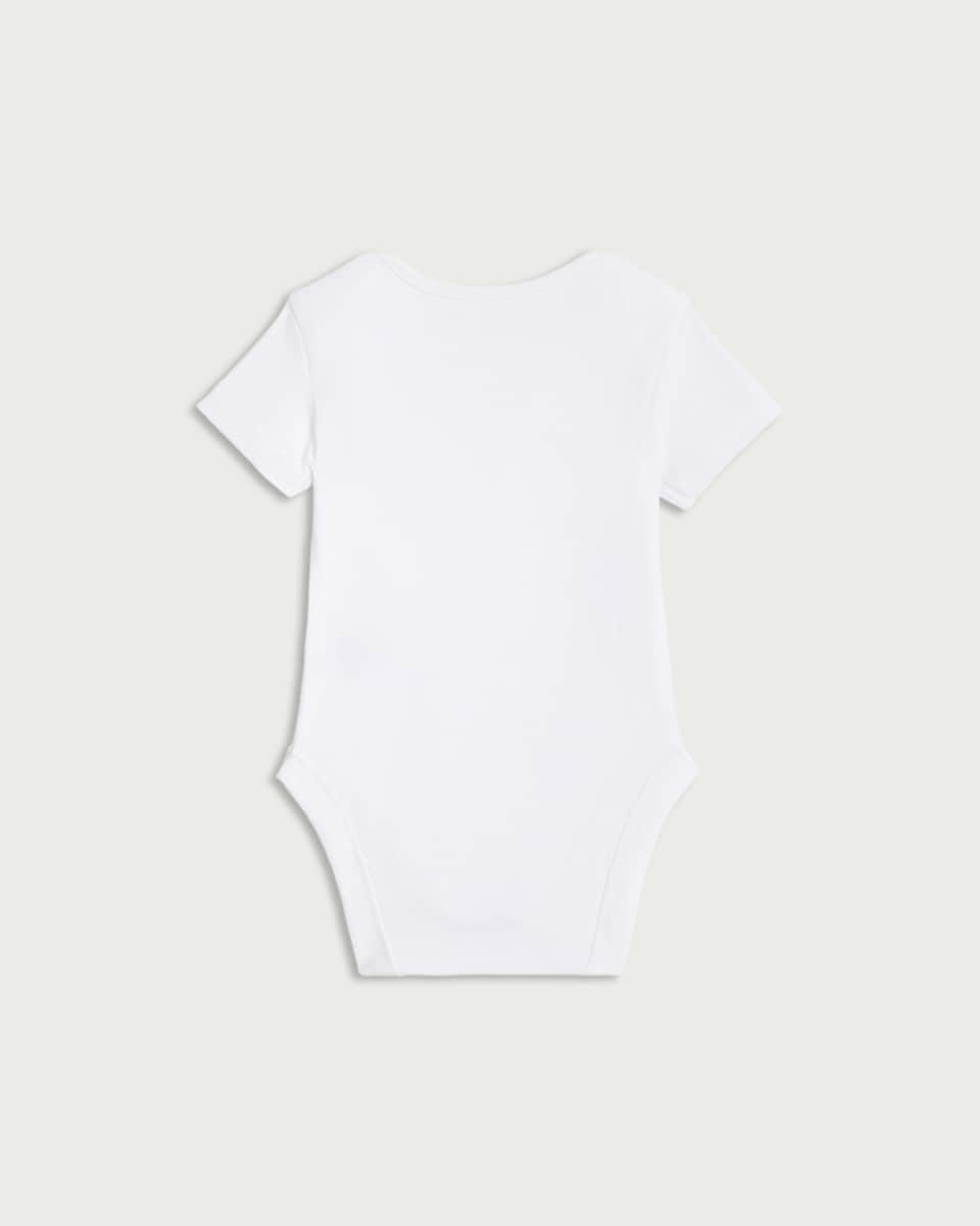 image 1 of F&F Baby 10-Pack Pure Cotton Short Sleeved Bodysuit in White