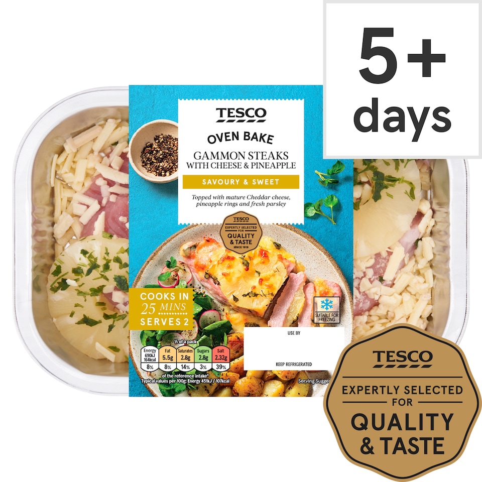 Tesco Gammon Steak With Cheese & Pineapple 345G