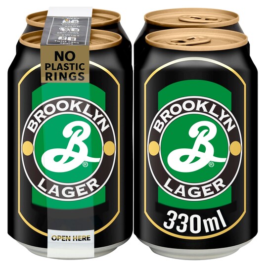 Brooklyn Hoppy Amber Lager 4 X 330Ml Tesco Groceries