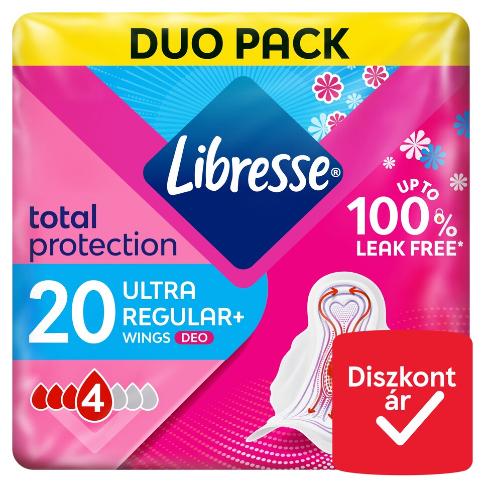 Libresse Ultra Regular+ Deo szárnyas egészségügyi betét illatosított 2 x 10 db  1. kép