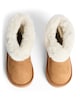 image 2 of F&F Girls Faux Fur Lined Boot Slippers in Tan
