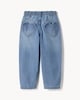 image 2 of F&F Girls Pure Cotton Heart Pocket Barrel Leg Jeans in Blue