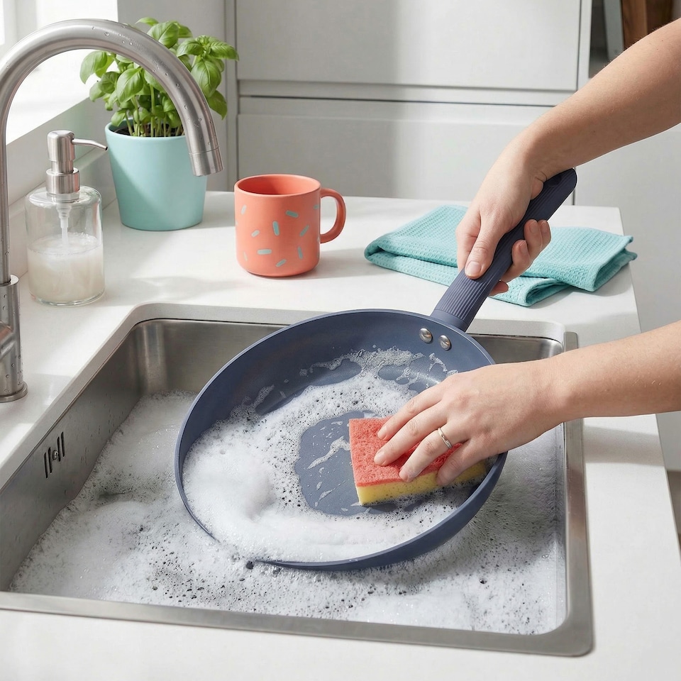 image 1 of Progress Mellow Blue Non-Stick 28cm Frying Pan