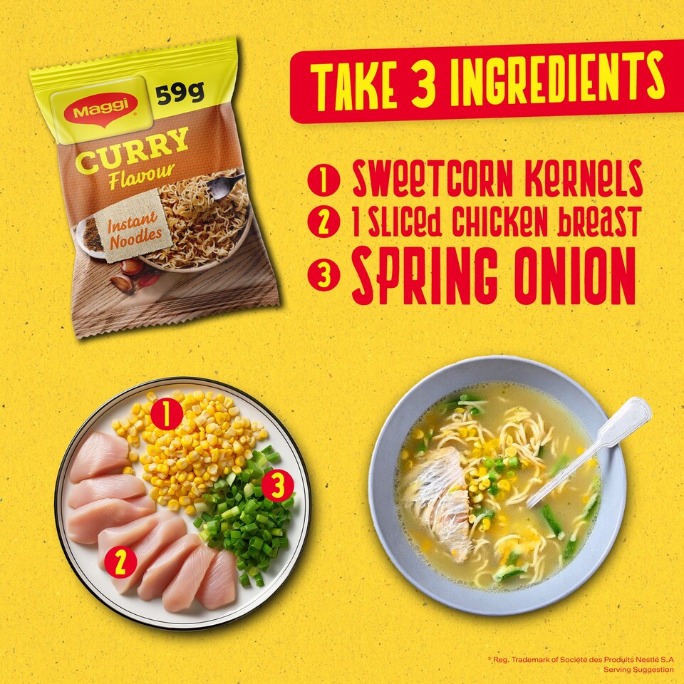 image 1 of Maggi 3 Minute Noodles Curry Flavour 59G