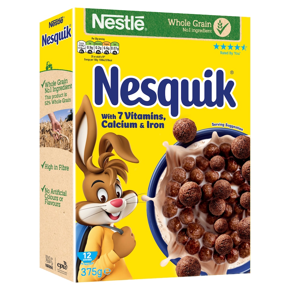 image 1 of Nestle Nesquik Chocolate Cereal 375g