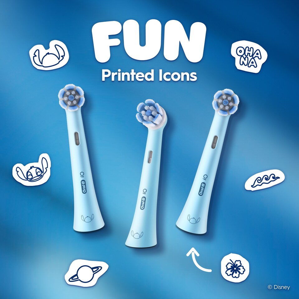 image 1 of Oral B iO Kids 2 Junior Disney Stitch Gentle Clean Refills 2CT