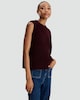 image 1 of F&F Textured Knitted Sleeveless Top with Wool in Burgundy