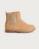 image 1 of F&F Girls Scallop Trim Ankle Boots in Tan