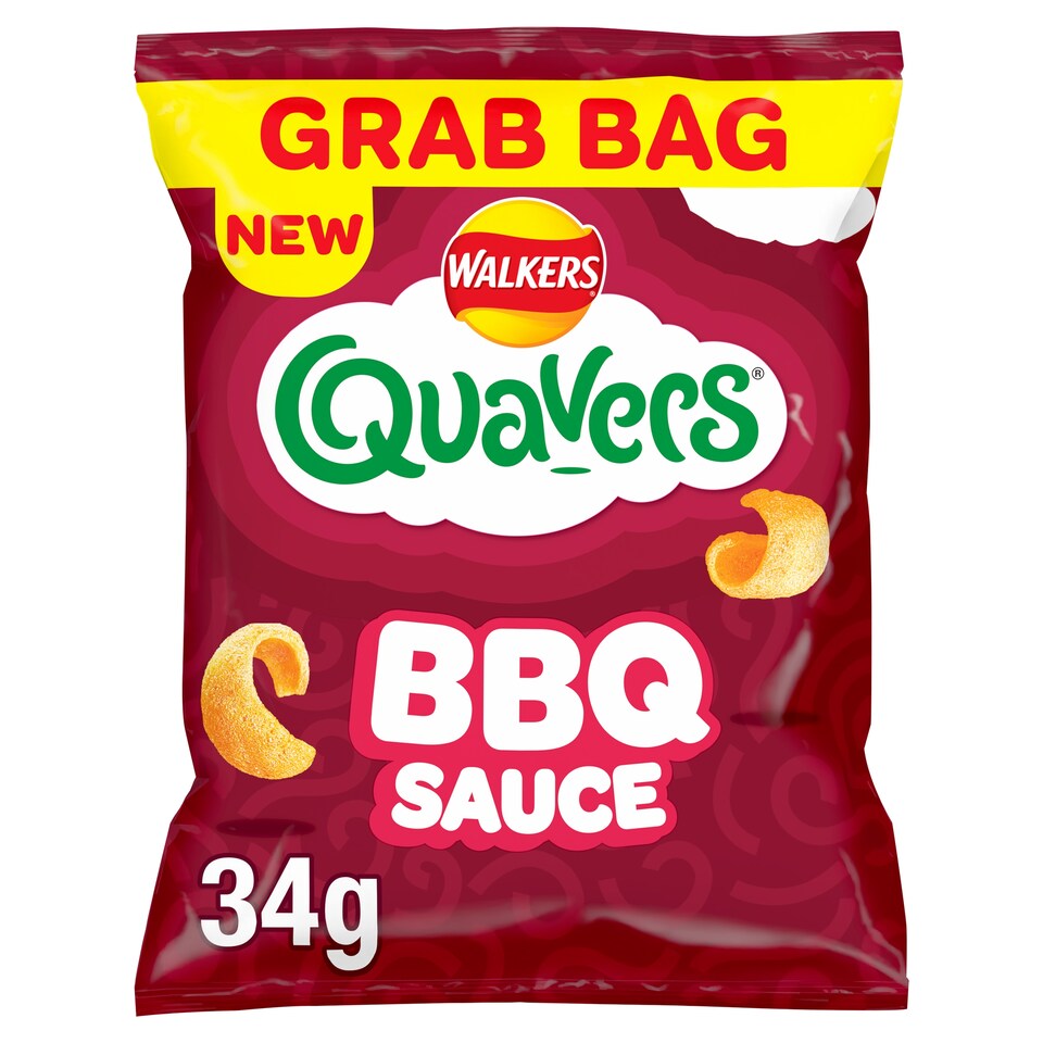 image 1 of Walkers Quavers BBQ Sauce Crisps Grab Bag 34g