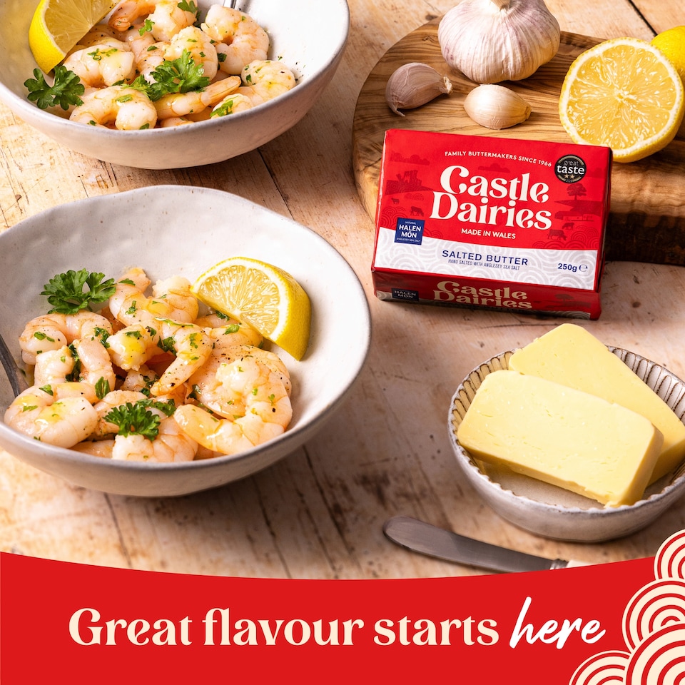 image 1 of Castle Dairies Salted Butter with Anglesey Halen Mon Sea Salt 250g