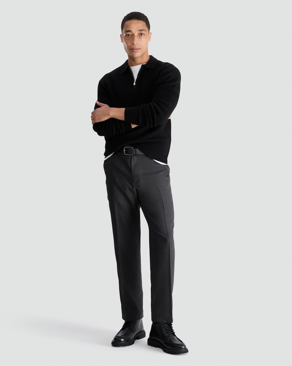 image 1 of F&F Ribbed Half Zip Jumper in Black