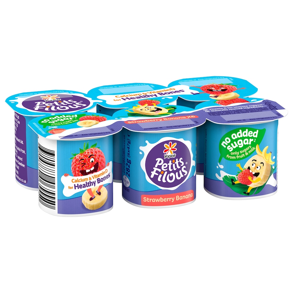 image 1 of Petits Filous No Added Sugar Fromage Frais - Strawberry & Banana 6 x 47g