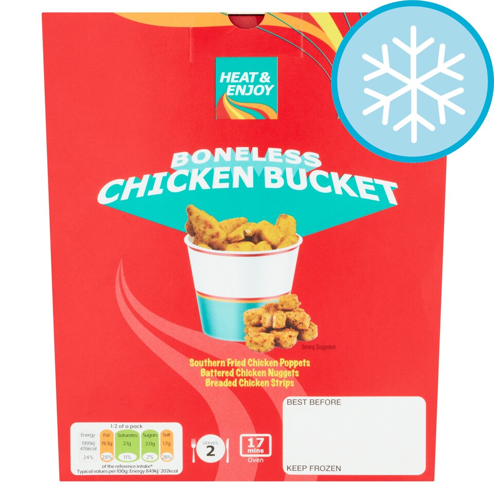 Heat & Enjoy Boneless Chicken Bucket 500G Tesco Groceries