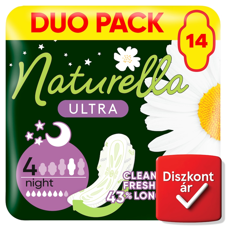Naturella Ultra Szárnyas Betét, Night (4-es méret) Méret, 14 db  1. kép