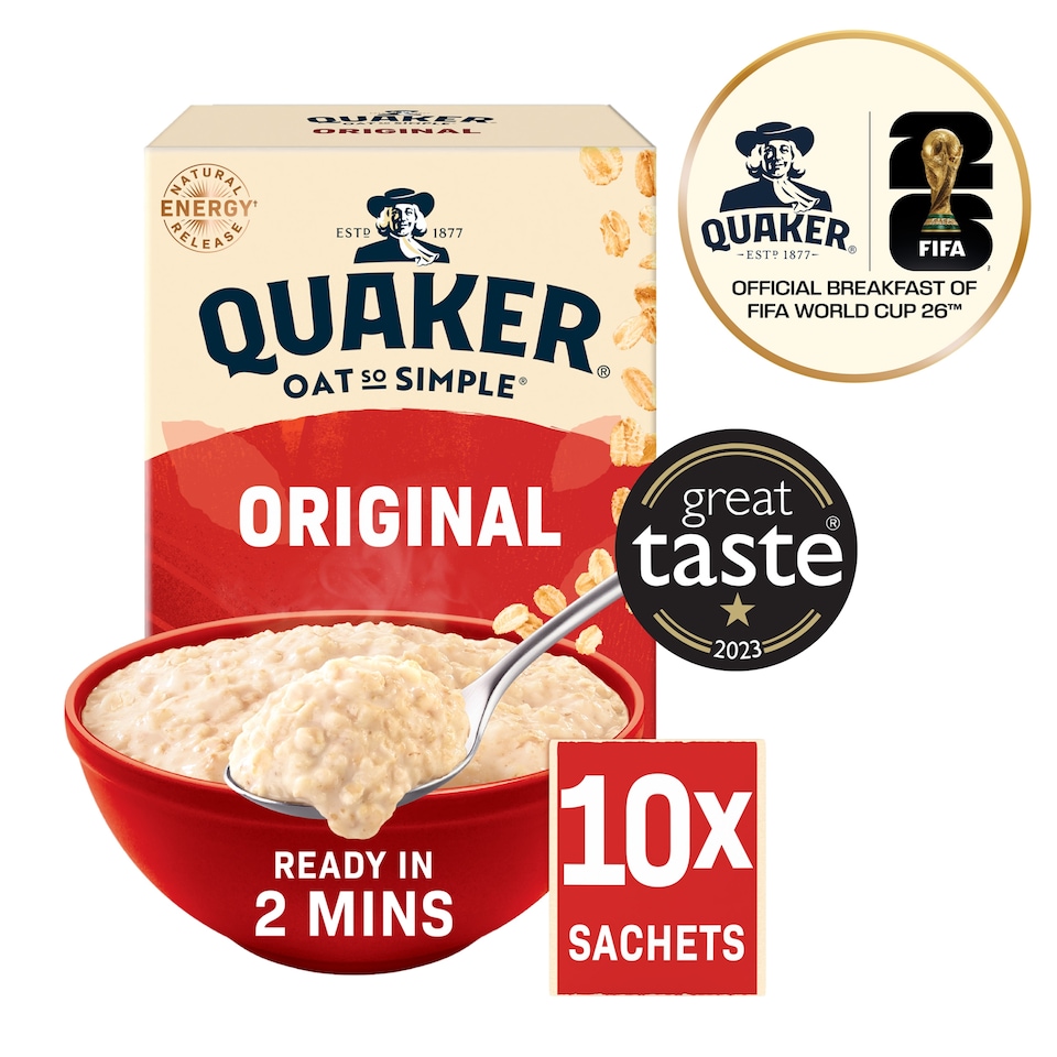 image 1 of Quaker Oat So Simple Original Porridge Sachets 10x27g