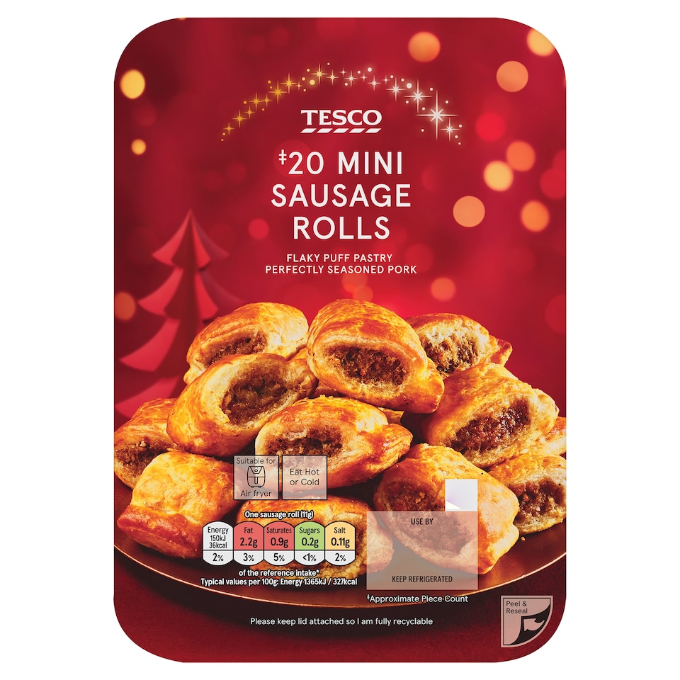Tesco 20 Mini Pork  Sausage Rolls 220g