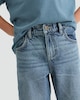 image 2 of F&F Boys Cotton Rich Wide Leg Denim Jeans in Blue