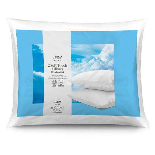 Tesco Soft Touch Pillow 2 Pack (Firm) Tesco Groceries
