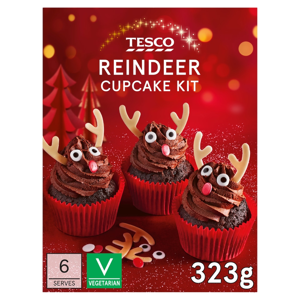 image 1 of Tesco Reindeer Cupcake Kit 307G