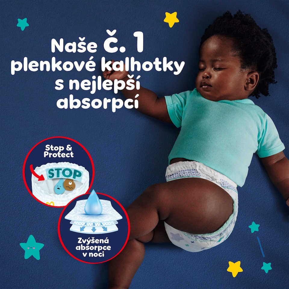 image 1 of Plenkové Kalhotky Pampers Pants Night Velikost 6, 19 Kusů, 13kg+
