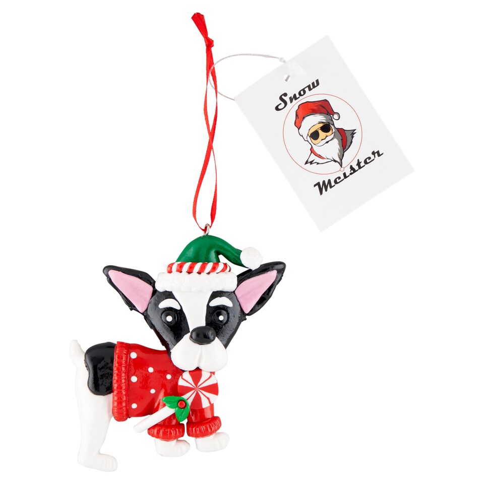 Snow Meister SM2592 Christmas French Bulldog Hanging Decoration
