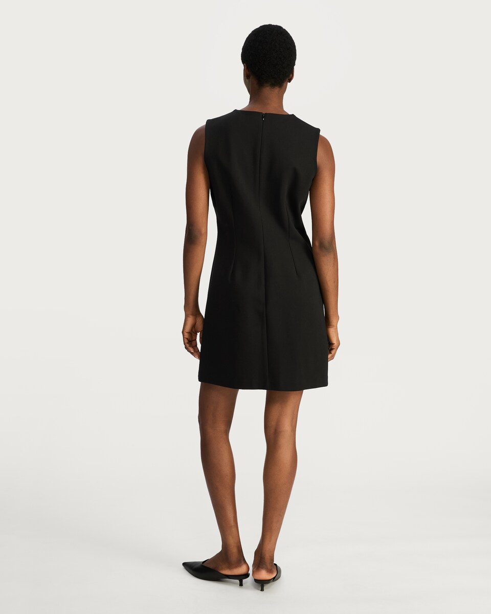 image 1 of F&F Sleeveless Button Detail Mini Dress in Black
