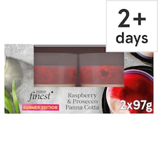 Tesco Finest 2 Raspberry & Prosecco Panna Cotta 194g