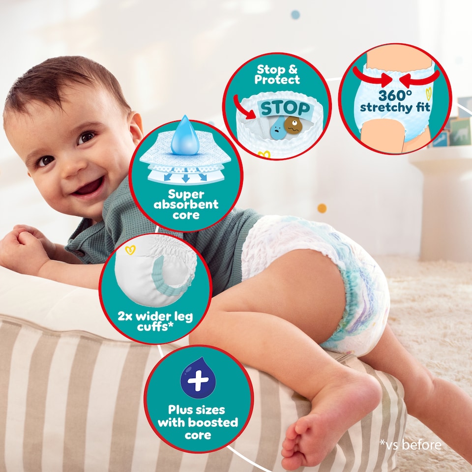 image 1 of Pampers Baby-Dry Nappy Pants Size 5+ Jumbo+ Pack 58 Pack
