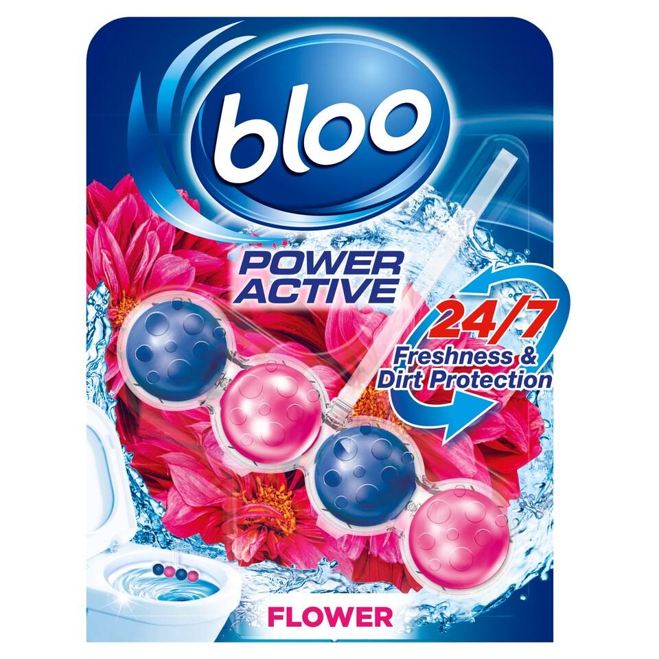 image 1 of Bloo Poweractive Flowers Toilet Rim Block 50G