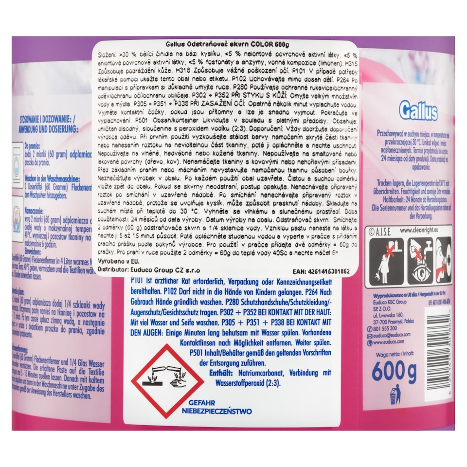 image 1 of Gallus Color Stain Remover 600g