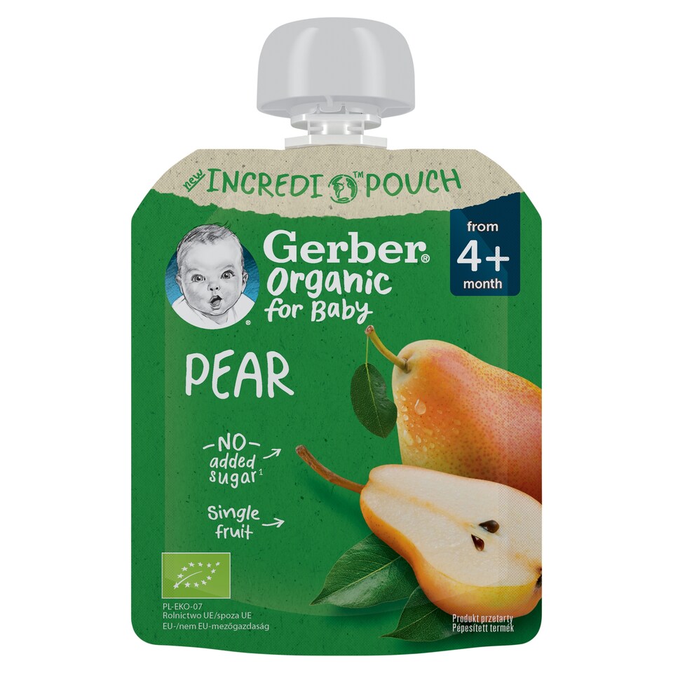 Gerber bio körte gyümölcspüré, 4 hónapos kortól 80 g 1. kép