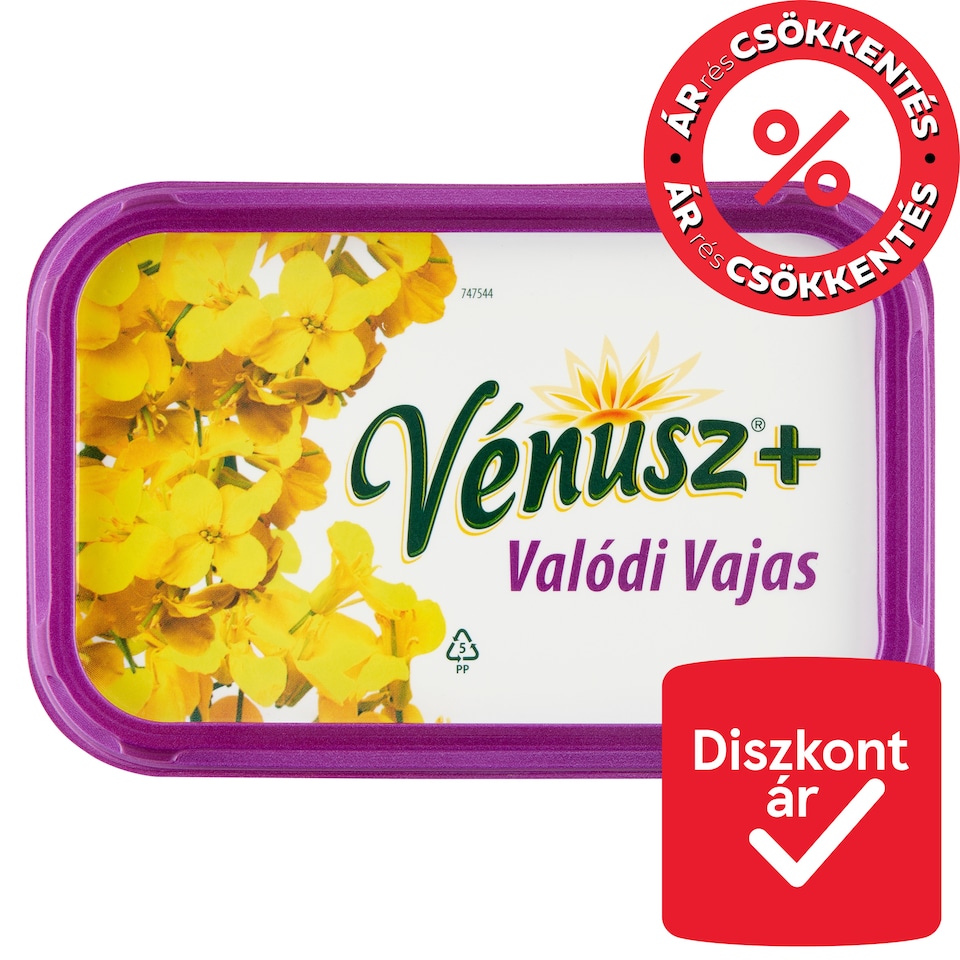 Vénusz+ Valódi Vajas 60% zsírtartalmú margarin 450 g  1. kép