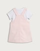 image 2 of F&F Baby Strawberry Embroidered Pinafore and Bodysuit Set in Pink