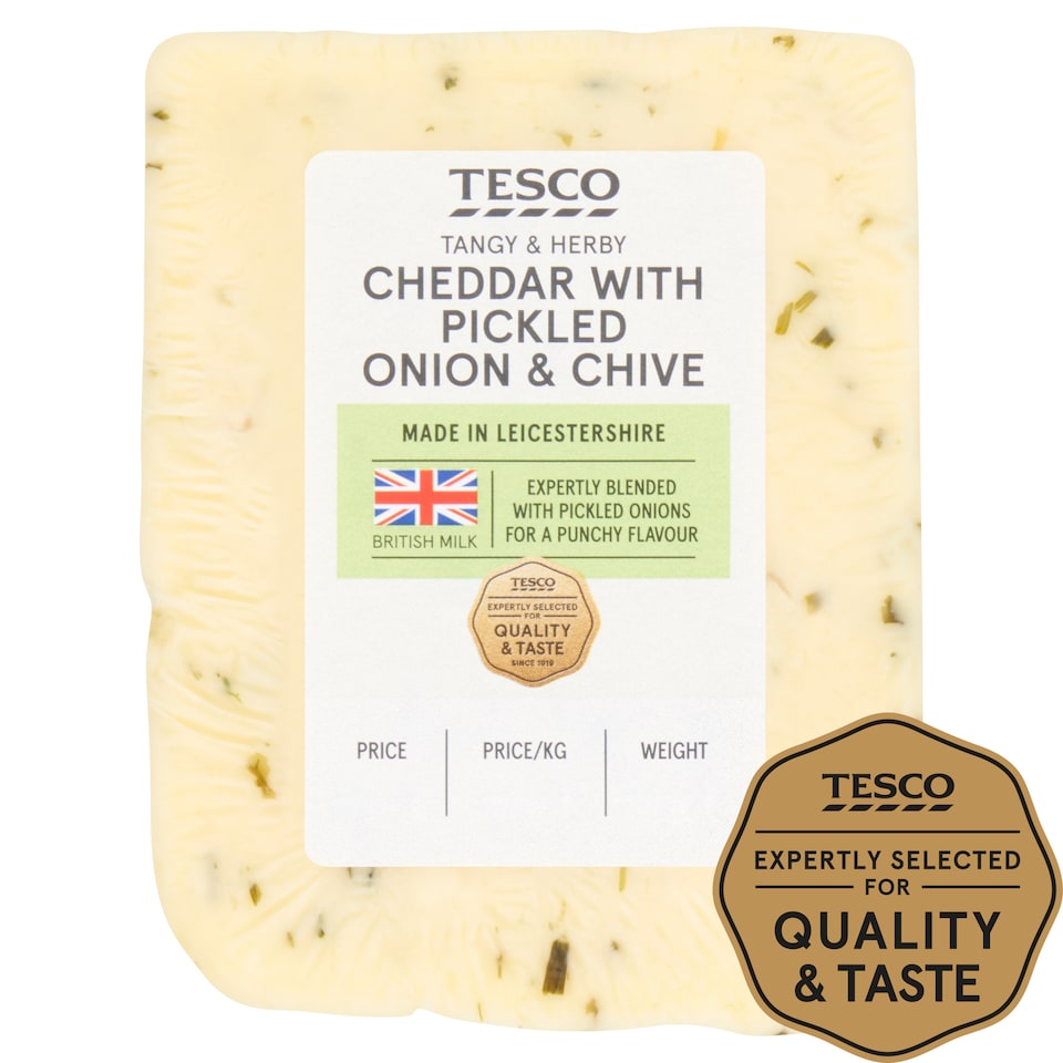 Tesco Cheddar with Pickled Onion & Chive 180g