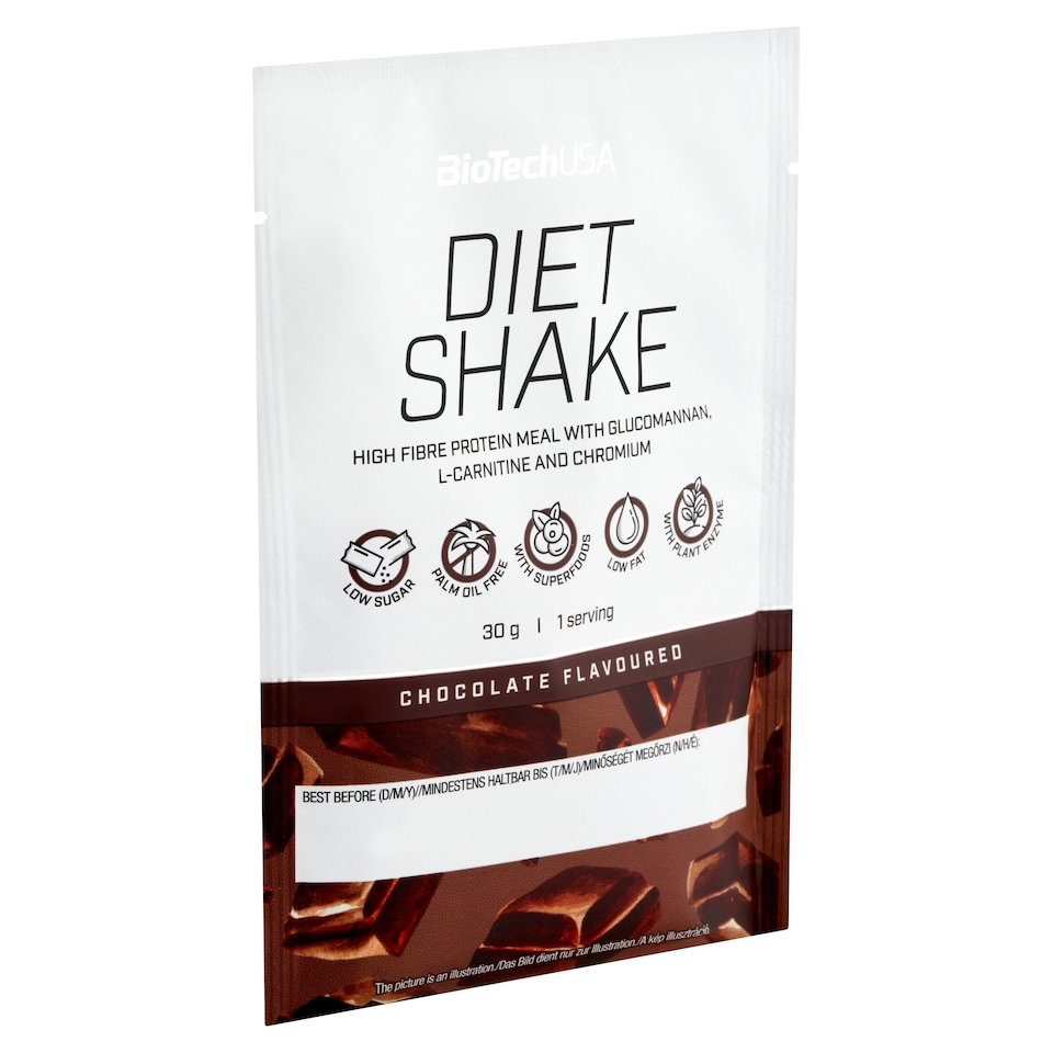 BioTechUSA Diet Shake csokoládé ízű tejsavófehérje italpor 30 g  1. kép
