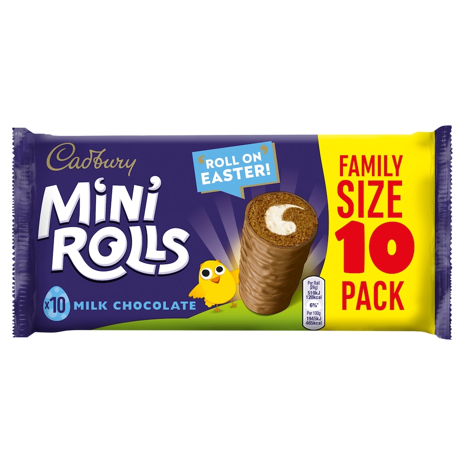 image 1 of Cadbury Milk Chocolate Mini Roll Cakes 10 Pack