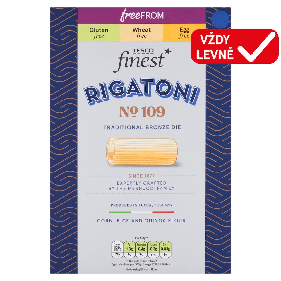 Obrázek 1 pro produkt Tesco Finest Free From Rigatoni 500g