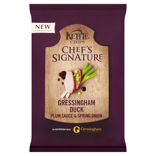 Kettle Chef's Sig Duck Plum Crisps 150 g Tesco Groceries