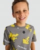 image 1 of Pokémon Pikachu Print Pure Cotton Short Sleeved T-Shirt in Grey