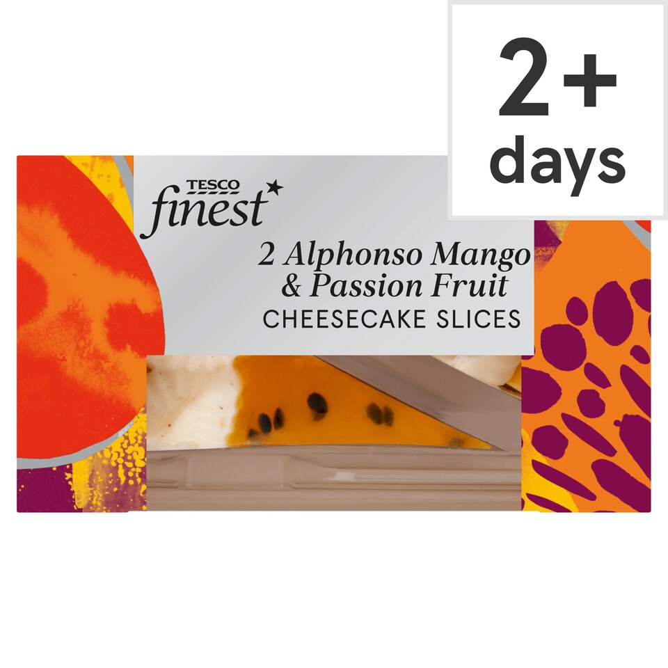 Tesco Finest 2 Alphonso Mango & Passionfruit Cheesecake Slices 160g