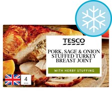 Tesco Pork, Sage and Onion Stuffed and Basted Frozen Turkey Breast Joint 780G
