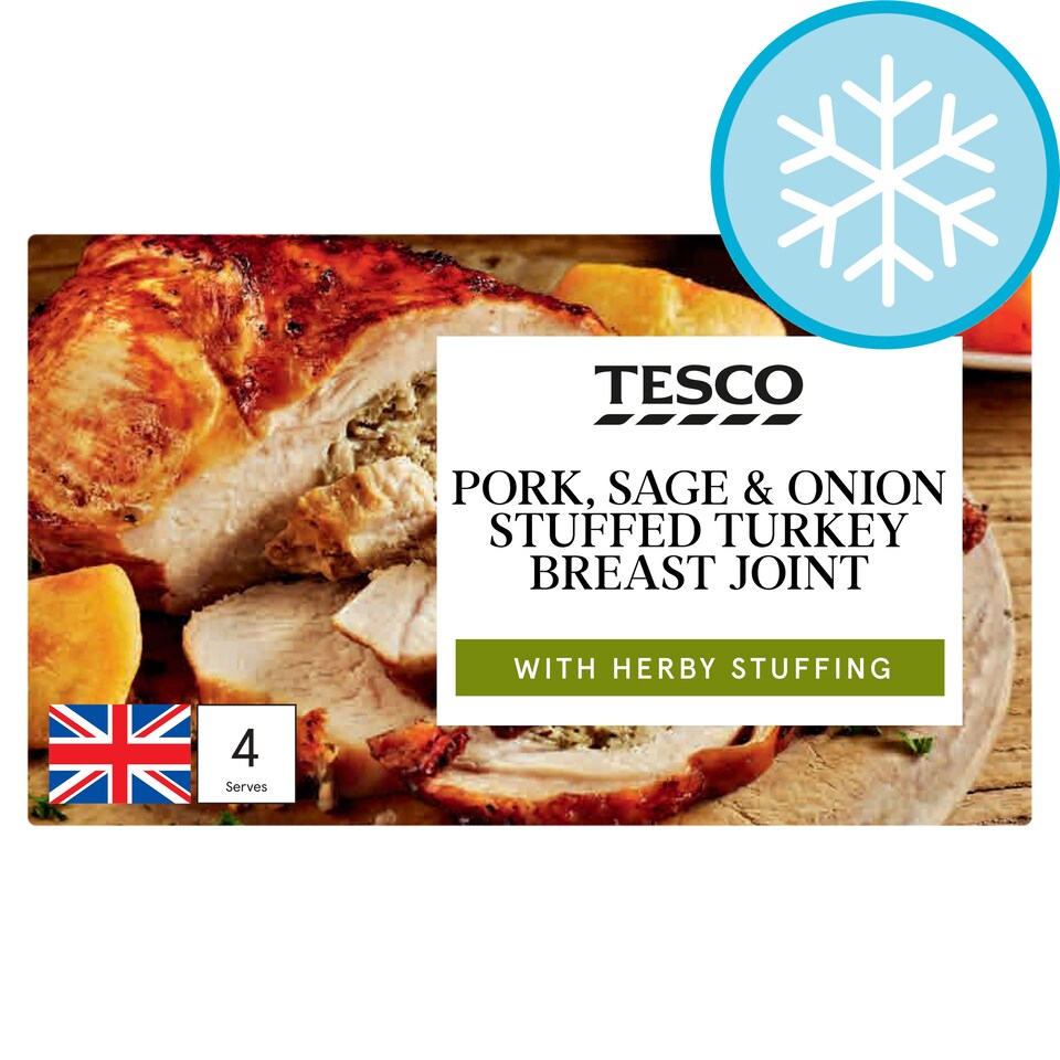 Tesco Pork, Sage and Onion Stuffed and Basted Frozen Turkey Breast Joint 780G