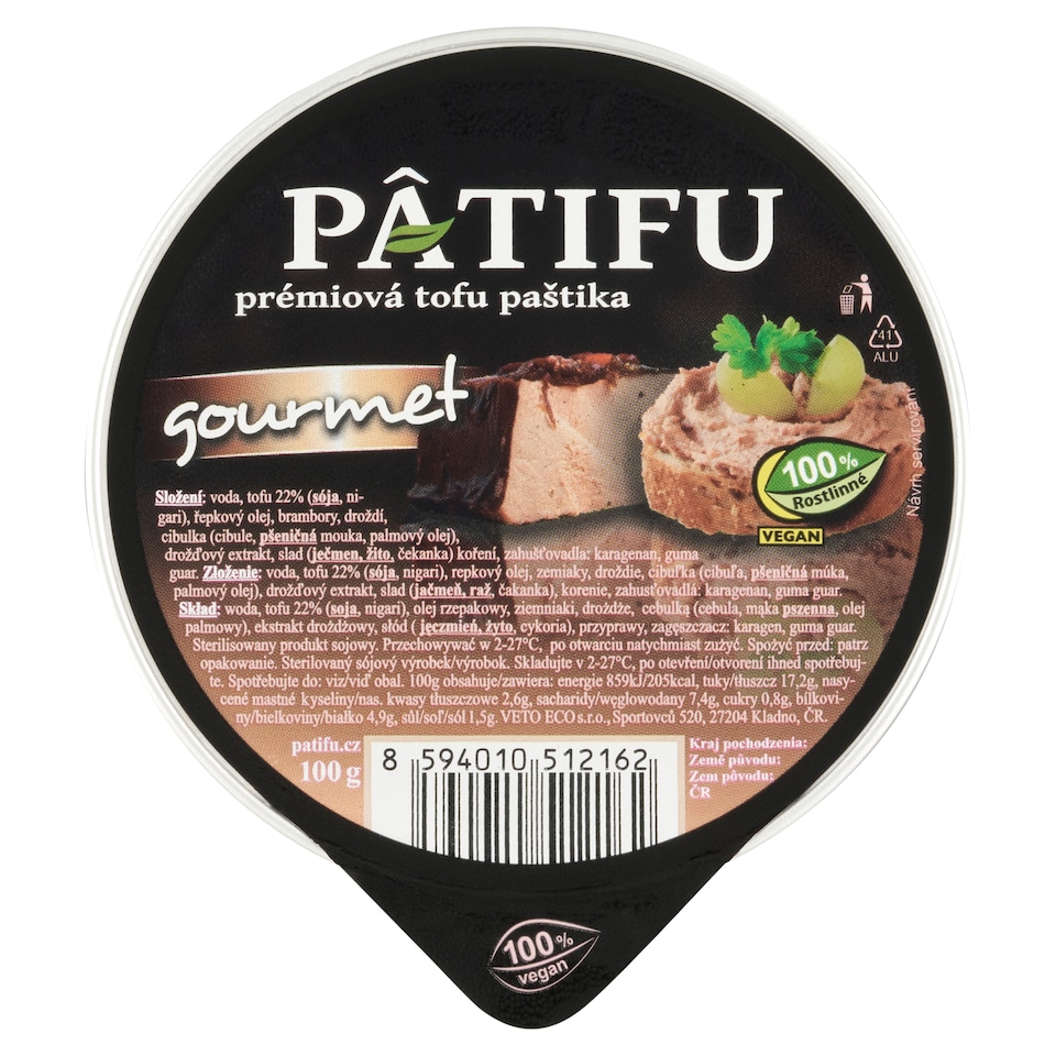 Obrázek 1 pro produkt Pâtifu Prémiová tofu paštika gourmet 100g