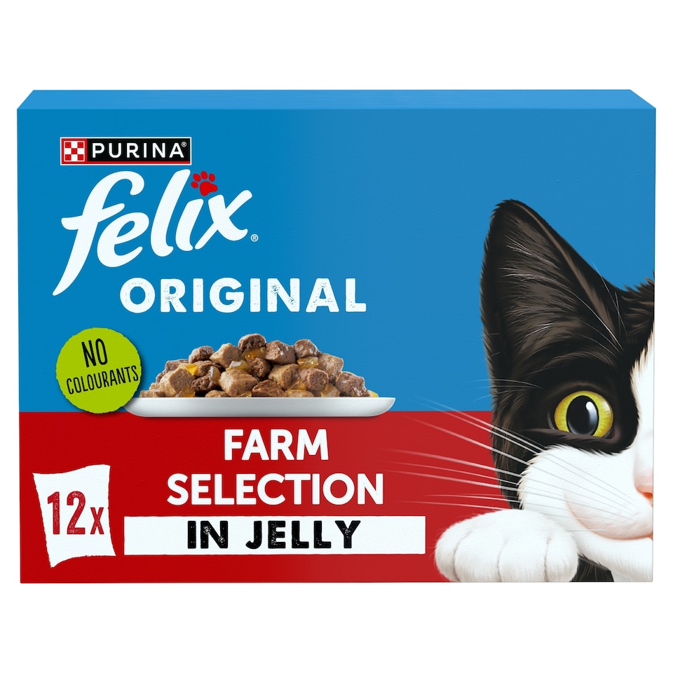 FELIX ORIGINAL Farm Selection in Jelly Wet Cat Food 12x85g