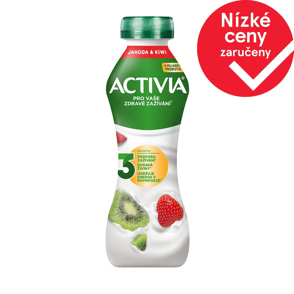 ACTIVIA Nápoj Jahoda - kiwi 280g